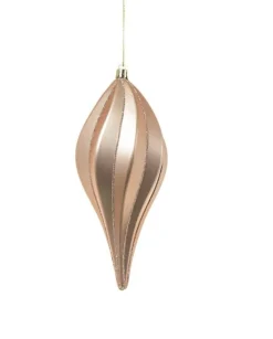Pendente Di Vetro 20Cm Rosa Per Albero Di Natale