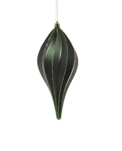 Pendente Di Vetro 20Cm Verde Per Albero Di Natale