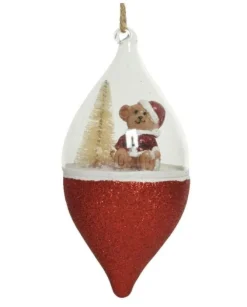Pendente Di Vetro Decorato H15Cm Per Albero Di Natale 1Pz