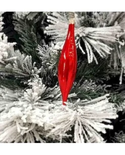 Pendente Di Vetro Rosso 3Cm 1Pz Per Albero Di Natale
