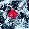 Pendente Di Vetro Rosso 80Mm 1Pz Per Albero Di Natale