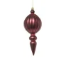 Pendente Di Vetro Tondo Con Punta 20Cm Burgundy Per Albero Di Natale