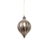 Pendente Tondo Di Vetro 15Cm Grigio Per Albero Di Natale