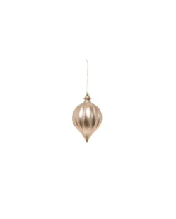 Pendente Tondo Di Vetro 15Cm Rosa Per Albero Di Natale