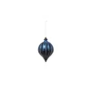 Pendente Tondo Di Vetro 15Cm Blu Per Albero Di Natale