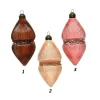 Pendenti Di Vetro Decorato 80Mm 2Pz 3 Colori Per Albero Di Natale