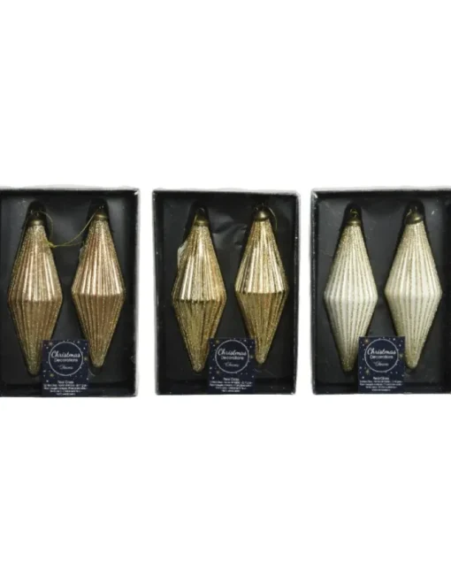 Pendenti Di Vetro Decorati 3 Colori 80Mm 2Pz