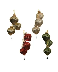 Pendenti Per Albero Di Natale 4 Colori Confezione 1 Tris