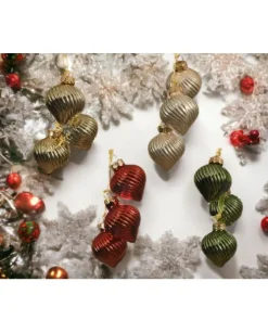 Pendenti Per Albero Di Natale 4 Colori Confezione 1 Tris