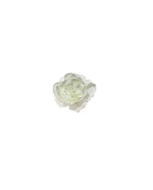 Pick Peonia Innevata 23Cm Bianca Per Decorazioni Natalizie