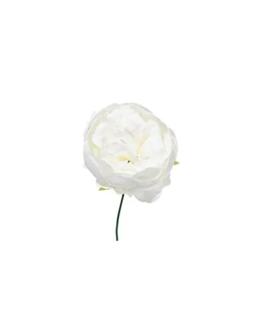 Pick Peonia O11Cm H19Cm Bianca Per Decorazioni Di Natale