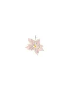 Pick Poinsettia Deluxe Velvet 19Cm Rosa Per Decorazioni Natalizie