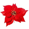Pick Poinsettia Deluxe Velvet 20Cm Rosso Per Decorazioni Natalizie