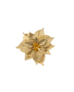 Pick Poinsettia Glamour 21Cm Oro Per Decorazioni Di Natale