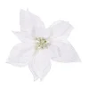 Pick Poinsettia Innevata Bianca Per Decorazioni Di Natale