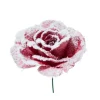 Pick Rosa Innevata 17Cm Burgundy Per Decorazioni Natalizie