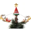 Puntale A Forma Di Slitta Di Babbo Natale Con Renne Con Movimento, Luce E Musica