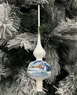 Puntale Di Vetro Decorato A Mano Per Albero Di Natale