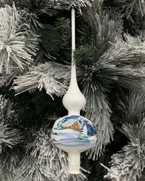 Puntale Di Vetro Decorato A Mano Per Albero Di Natale