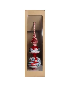 Puntale Di Vetro Decorato A Mano Per Albero Di Natale