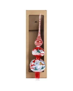 Puntale Di Vetro Decorato A Mano Per Albero Di Natale