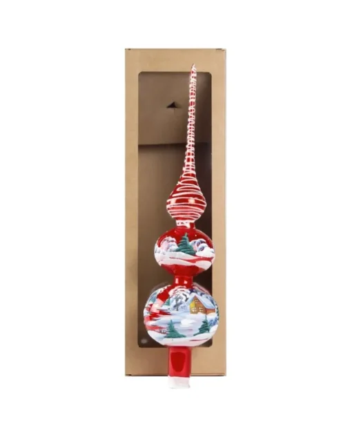 Puntale Di Vetro Decorato A Mano Per Albero Di Natale