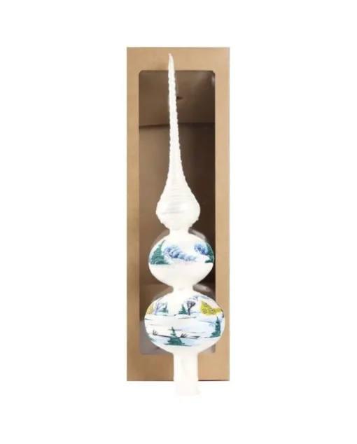 Puntale Di Vetro Decorato A Mano Per Albero Di Natale