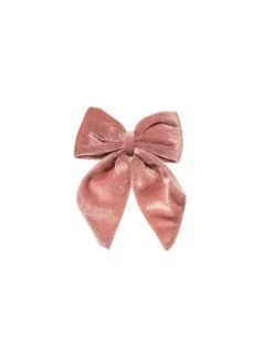 Puntale Fiocco Di Velluto 13X15Cm Rosa Per Decorazione Albero Di Natale