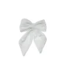 Puntale Fiocco Di Velluto 13X15Cm Bianco Per Decorazione Albero Di Natale