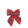 Puntale Fiocco Tartan 13X15Cm Per Decorazioni Di Natale