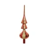 Puntale In Vetro Rosso Con Oro Glitter 34 Cm