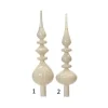 Puntale Per Albero In Vetro Bianco Antico Lucido In 2Varianti Alt. 35Cm