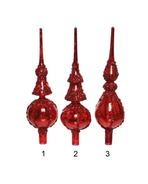 Puntale Rosso Glitterato Ancicato 31 Cm