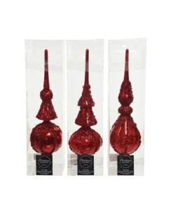 Puntale Rosso Glitterato Ancicato 31 Cm