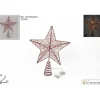 Puntale Stella Di Metallo Rossa Per Albero Di Natale 30Cm
