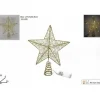 Puntale Stella In Metallo Oro 30Cm Per Labero Di Natale