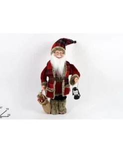 Pupazzo Di Babbo Natale 47 Cm Con Una Lanterna E Sacco