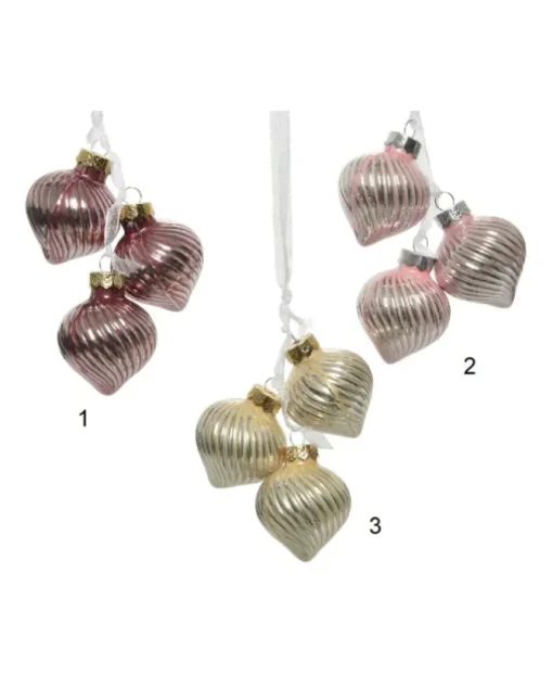 1Pz Addobbo Appendino Cipolla 3 Colori O3,5Cm Per Albero Di Natale