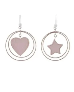 1Pz Addobbo Appendino Decoro Stella/Cuore Per Abero Di Natale