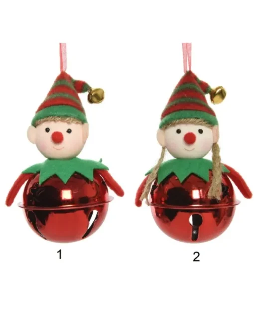 1Pz Addobbo Appendino Elfo Con Sonaglio 11Cm O6Cm