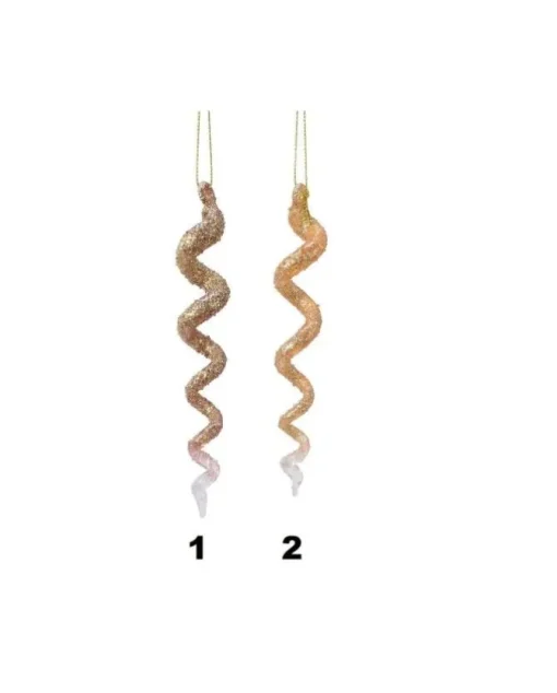1Pz Addobbo Ornamento Pendente Di Vetro Color Oro Per Albero Di Natale