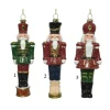 1Pz Addobbo Ornamento Soldatino Schiaccianoci 16.5 Cm In Metallo 3 Colori