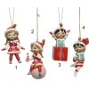 1Pz Appendini Addobbo Elfi In Poliresina Palla Candycane Per Albero Di Natale