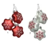 1Pz Decoro Appendino Fiocchi Di Neve In Vetro In Due Colorazioni 2X3X5X4Cm