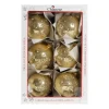 1Pz Pallina Di Vetro Decorata A Mano Oro Lucido 80Mm