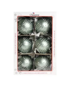 1Pz Pallina Di Vetro Decorata A Mano Tiffany Opaco 80Mm