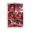 1Pz Pallina Di Vetro Decorata A Mano Rosso Lucido 80Mm