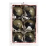 1Pz Pallina Di Vetro Decorata A Mano Nero Opaco 80Mm