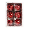 1Pz Pallina Di Vetro Decorata A Mano Rosso Lucido 80Mm