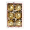 1Pz Pallina Di Vetro Decorata A Mano Oro Opaco 80Mm